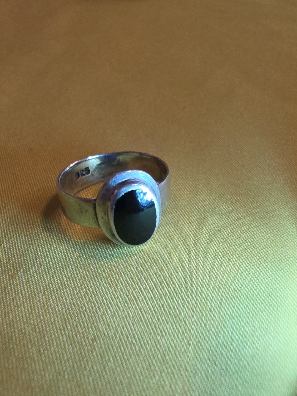 Vintage Silver Ring & Black Onyx Gemstone.  AS: 6.5-6.75